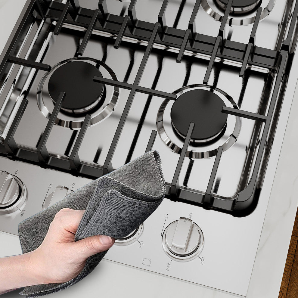 Empava 4 Sealed Burners Cast Iron Grates LPG/NG Convertible Kit Gas Cooktop