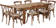 7'x40" Antique Rustic Folding Farm Table Set