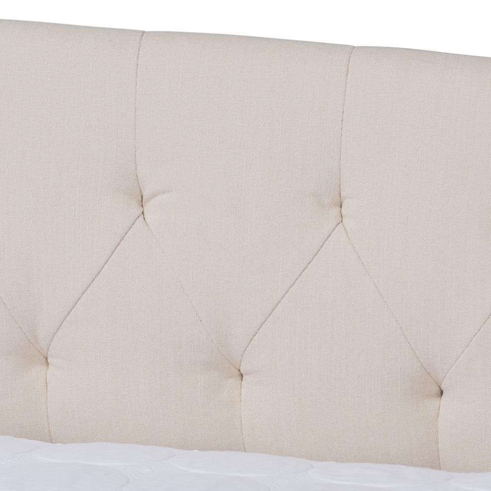 Modern Beige Fabric Upholstered Full Size Daybed