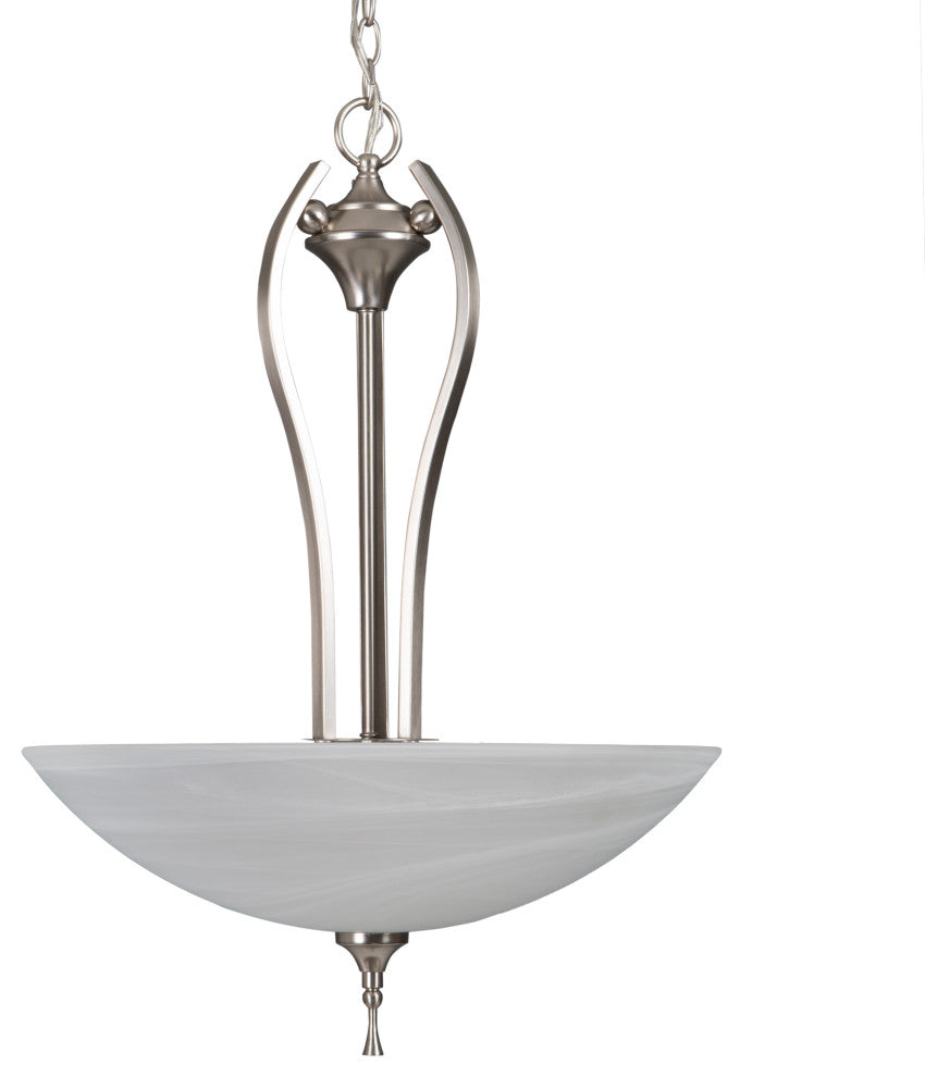 3-Lights Pendant Lighting, Satin Nickel Finish