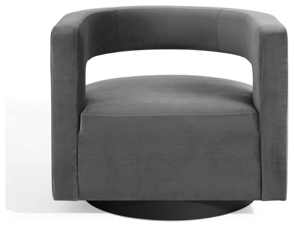 Armchair Accent Chair, Velvet, Gray, Modern, Living Lounge Hospitality