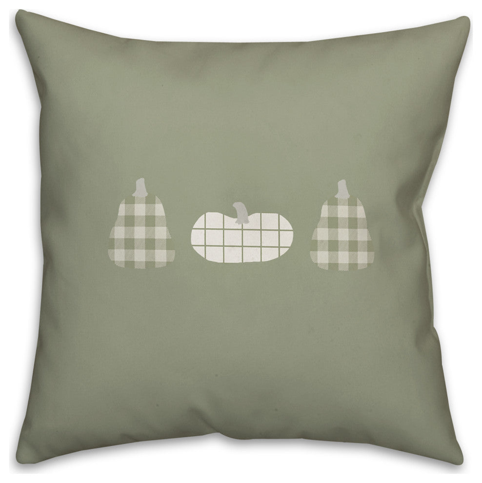 Sage Plaid Pumpkin 20x20 Spun Poly Pillow