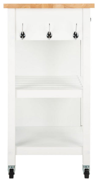 Safavieh Locklyn 1 Door 2 Drawer 2 Shelf Cart, White/Natural