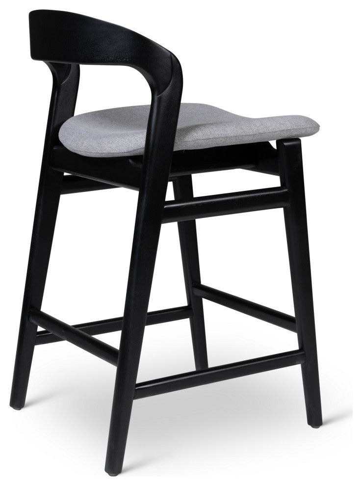 Modern Brazilian, Velma, Counter Stool, Ebano/Essence Gray