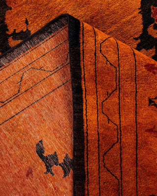 Overdyed, One-of-a-Kind Hand-Knotted Area Rug Orange, 9'2"x11'6"