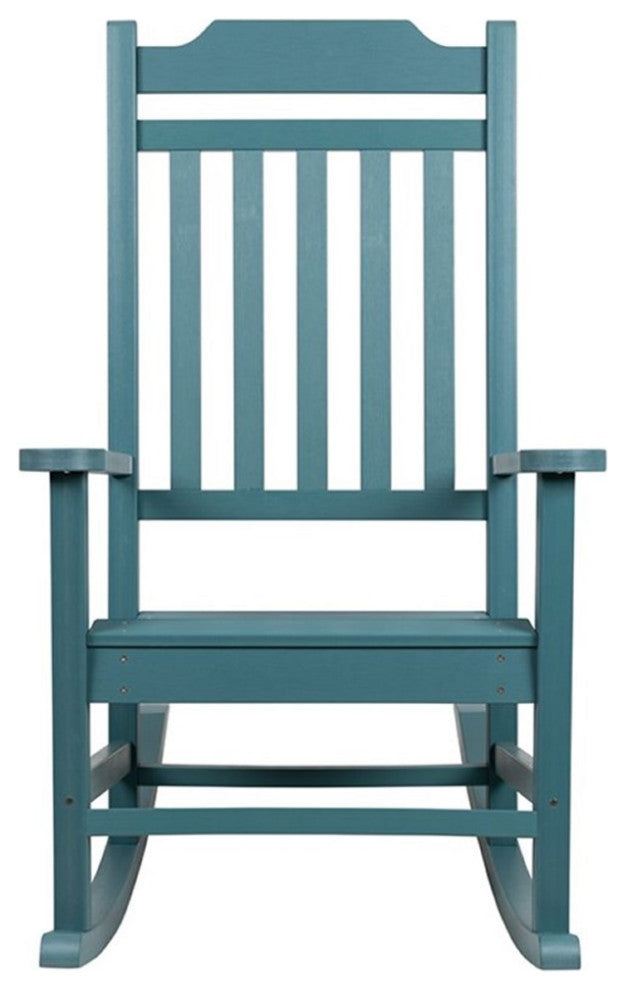 Flash Furniture Winston All-Weather Patio Rocking Chair in Teal (Set of 2)