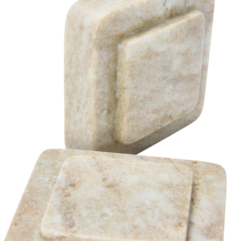 Marble Bookends, Beige, 2-Piece Set