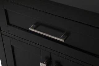 24" Wide Bathroom Storage Freestanding Cabinet, Black