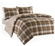Woolrich Lumberjack Plaid Soft Spun Comforter Mini Set, Liber Brown