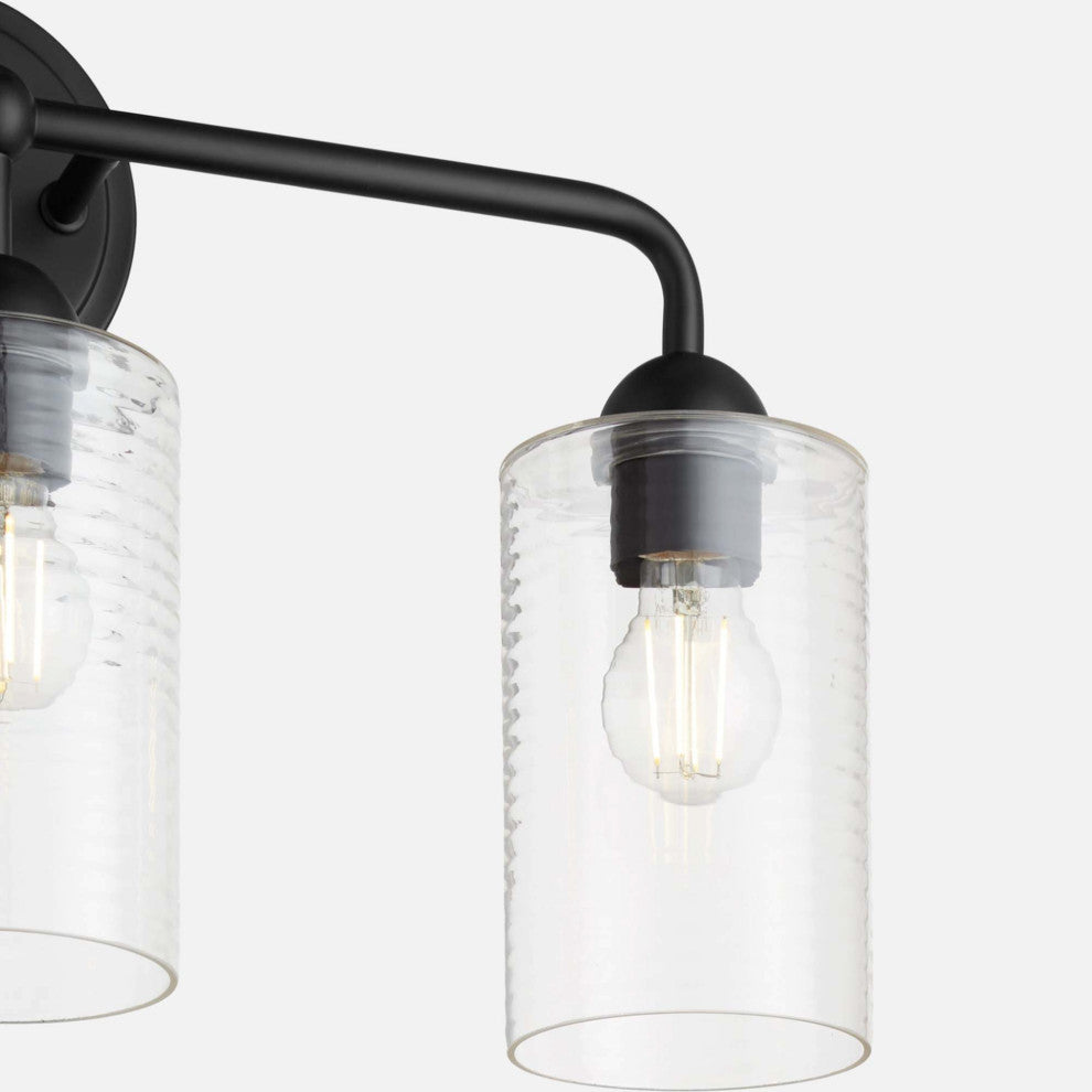 Quorum International 598-3 Charlotte 3 Light 24"W Vanity Light - Matte Black