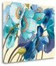 "Le Pavots Bleu" By Shirley Novak, Giclee Print on Gallery Wrap Canvas