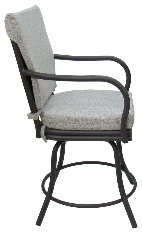 Outdoor/Indoor Patio Dinette Swivel Ofir Chair, White Linen Gray
