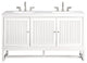 James Martin E645-V60D-GW-3WZ Double Vanity Cabinet Glossy White w/ Quartz Top