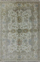 Unique Hand Knotted 6'x9' Floral Oushak Oriental Ivory Wool Area Rug