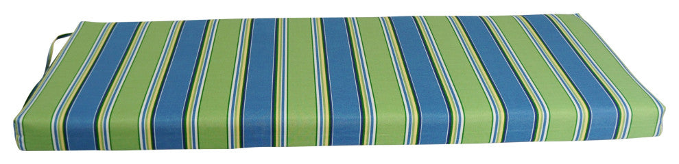 54"X19" Patterned Outdoor Spun Polyester Bench Cushion, Haliwell Caribbean