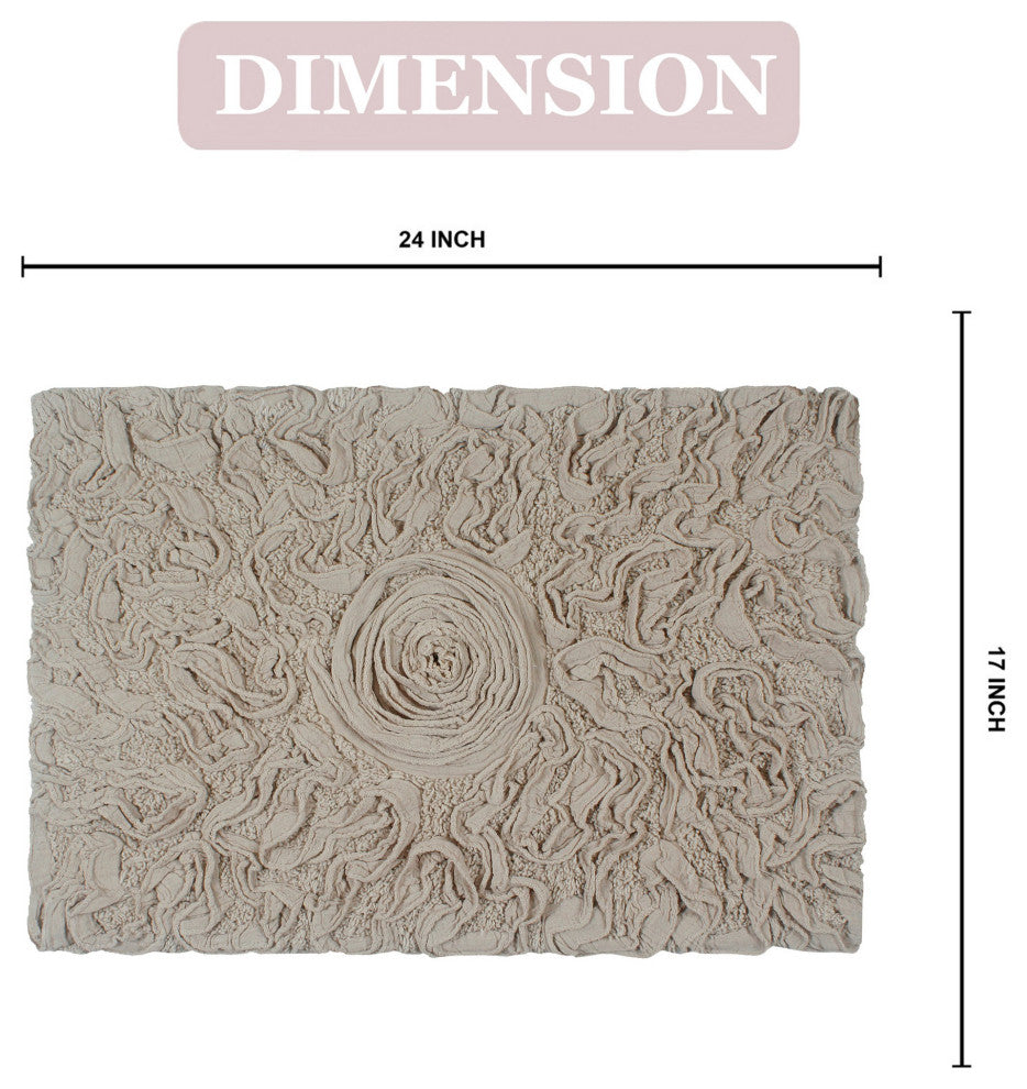 Bellflower Bath Rug, 17"x24", Linen