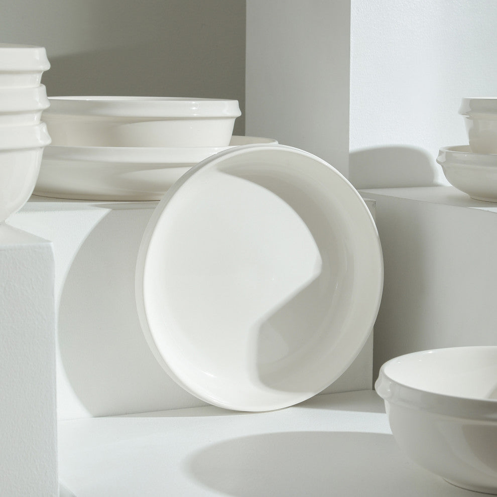 Stone Lain Verso Porcelain Dinner Plate Set of 4, White