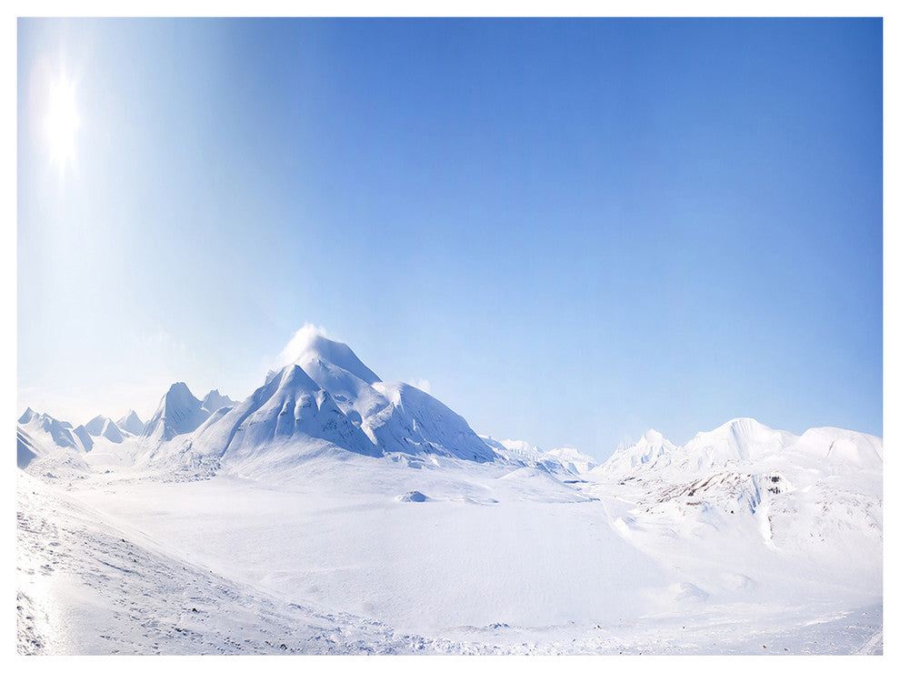 Vacant Winter Land Panorama, Landscape Canvas Art Print, 40"x30"