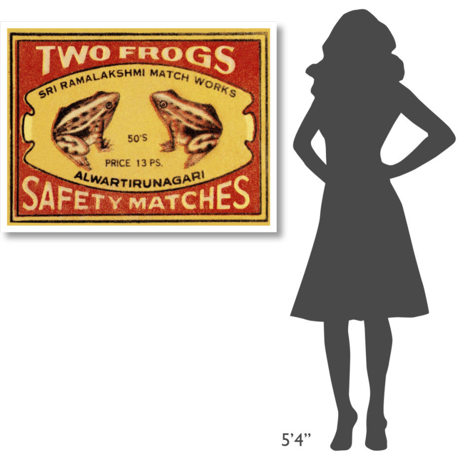 "Two Frogs Safety Matches" Digital Paper Print by Phillumenart, 42"x32"