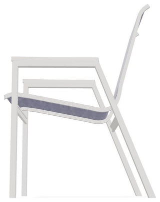 Bazza Sling Stackable Outdoor Dining Chair, Breeze/Snow