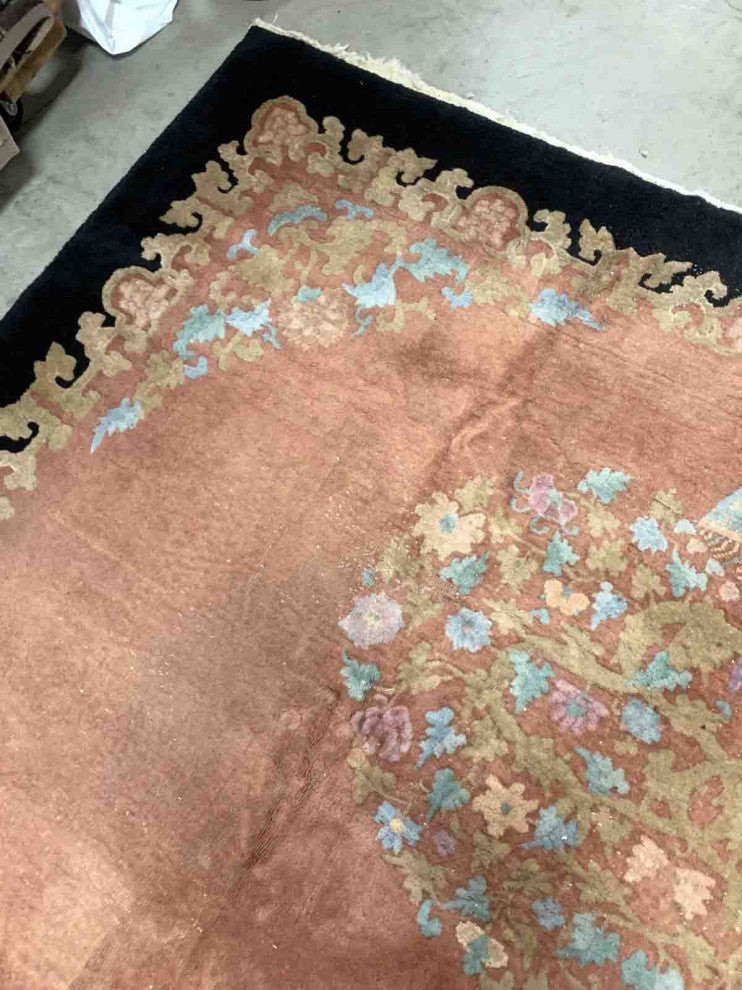 Handmade Antique Art Deco Chinese Rug 8.10'x11.10', 274cmx365cm, 1920s