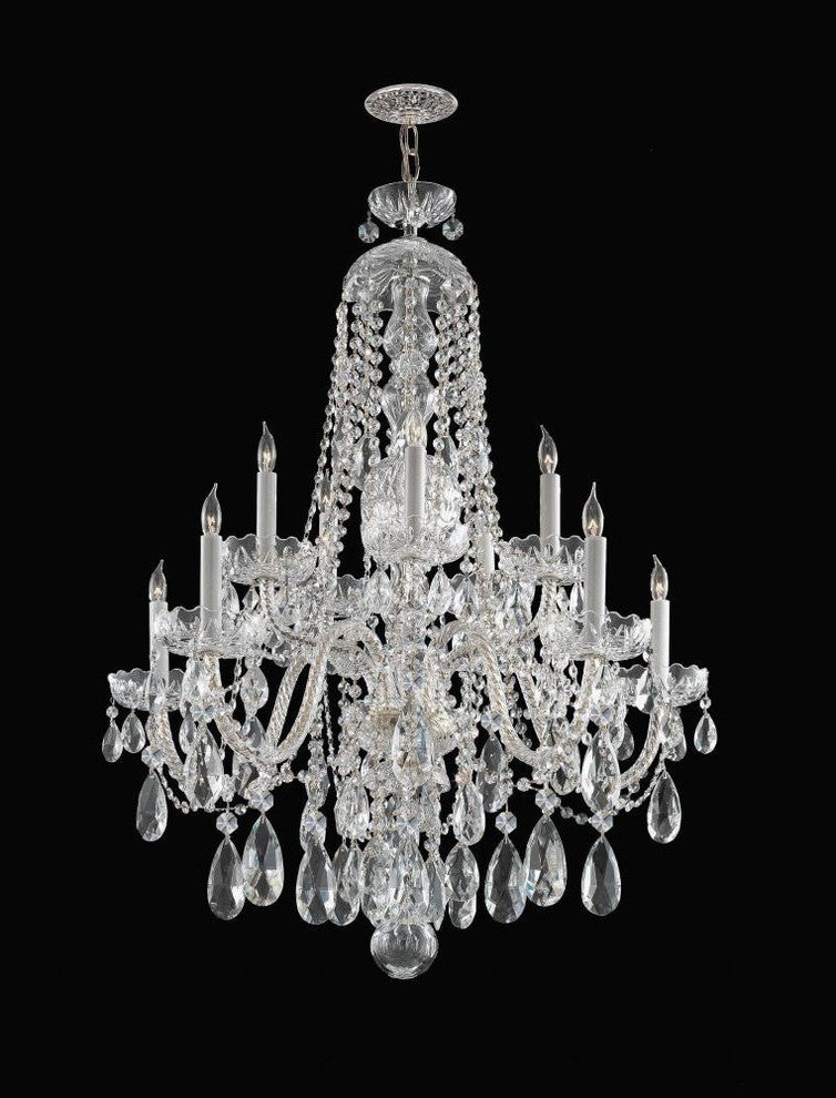 Crystorama 1110PBCLMWP Ten Light Chandelier Traditional Crystal Brass