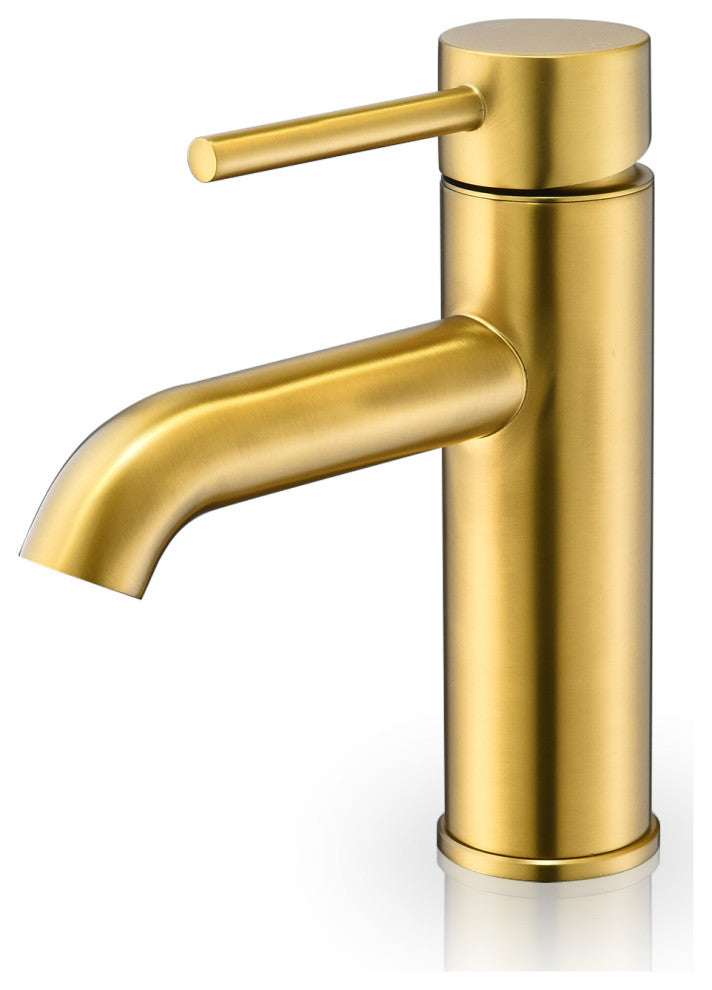 Tubize Single Hole Single-Handle Bathroom Faucet, Brushed Gold