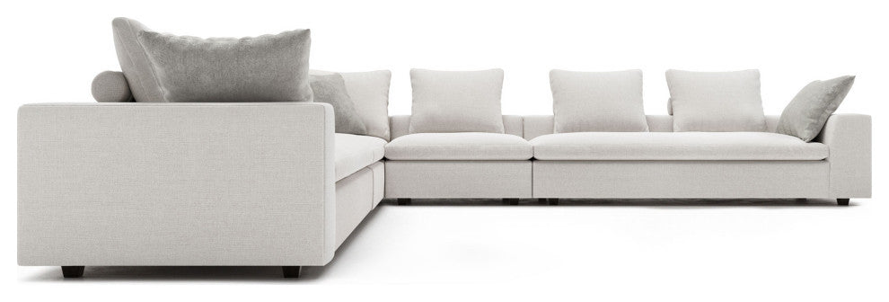 Lucerne Modular Chaise, Ashen Fabric, Ashen Fabric, Set04-5pc