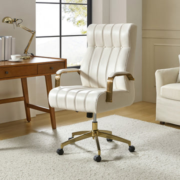 Ergonomic Vegan Leather Swivel Tilting Office Chair, Executive Office Chair, Ivy