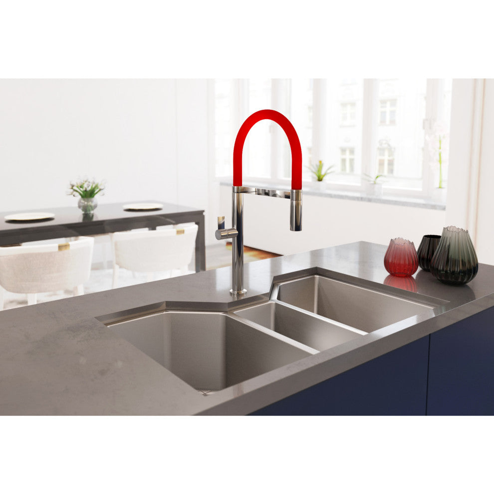 Ruvati RVH8500 35" Undermount Stainless Steel Kitchen Sink Triple Bowl