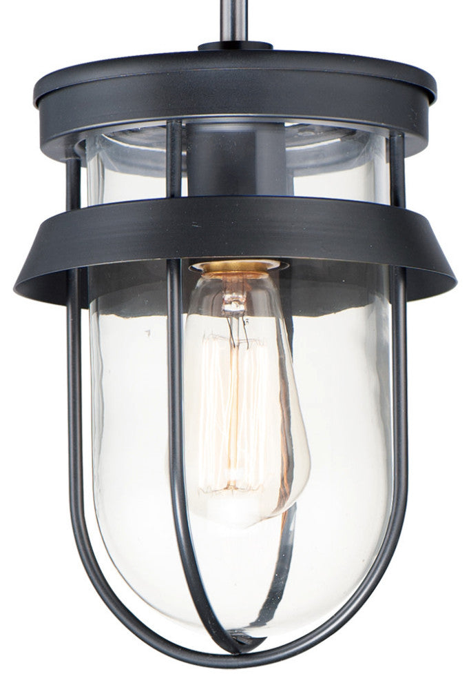 Maxim 10268CL Breakwater 7"W Mini Pendant / Semi-Flush Ceiling - Black