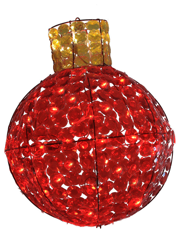 19" LED Lighted Red and Amber Faceted Light Bulb Christmas Yard Art Decoration
