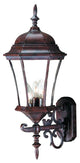 24" Tall Walnut Outdoor Wall Mount-Light, Clear Beveled Glass Panels