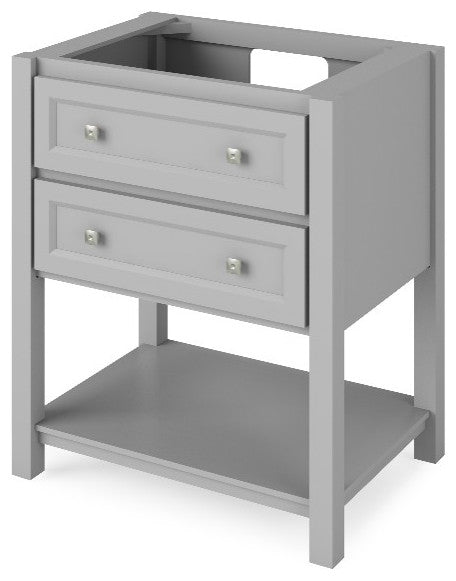 Adler Transitional 30" Grey Vanity, Boulder Cultured Marble Vanity Top
