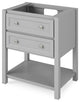 Adler Transitional 30" Grey Vanity, Boulder Cultured Marble Vanity Top