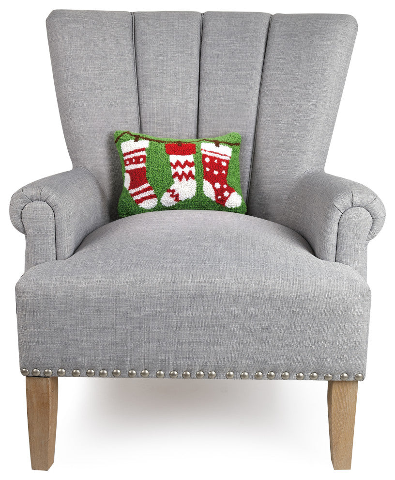 Stocking W/Red & Green Hook Pillow