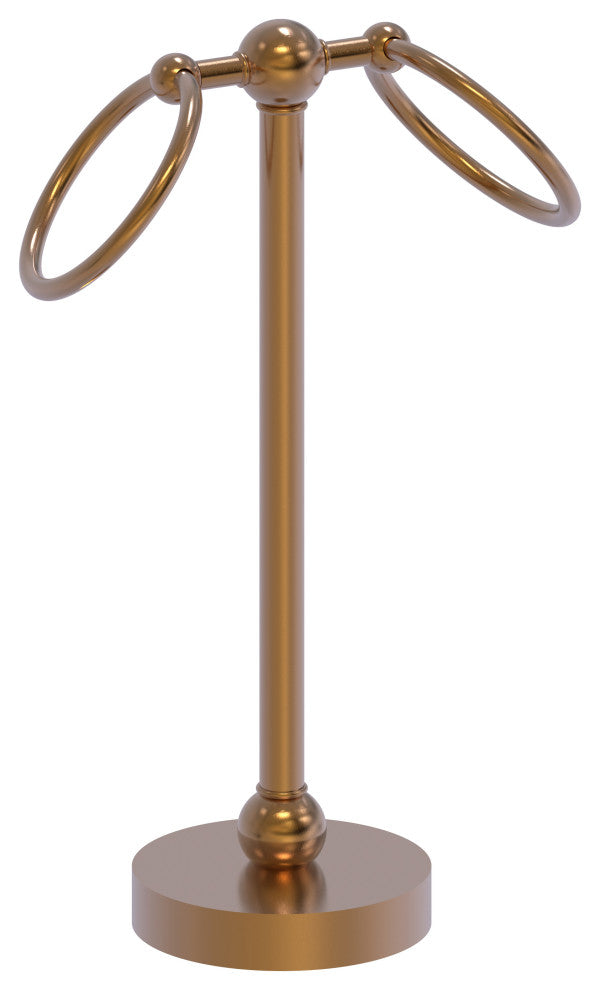 Vanity Top 2 Ring Guest Towel Holder, Brushed Bronze