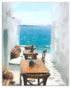 Grecian Tables By The Sea 16x20 Canvas Wall Art