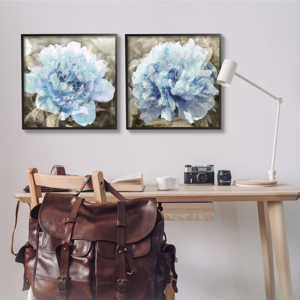 Fleeting Carnation Flower Blossoms Distinct Vintage Bokeh Painting, 2pc, 24 x 24