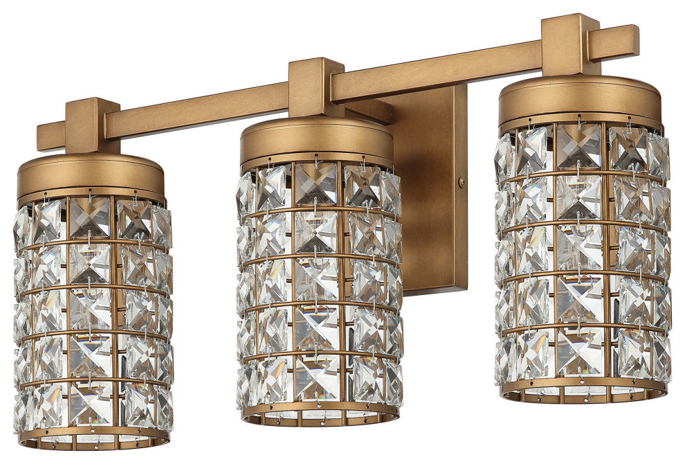 3-light Modern Wall Sconce With Crystal Lampshade