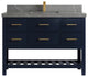 Parker 48 Single Sink Bath Vanity in Navy Blue  2" Piatra Gray