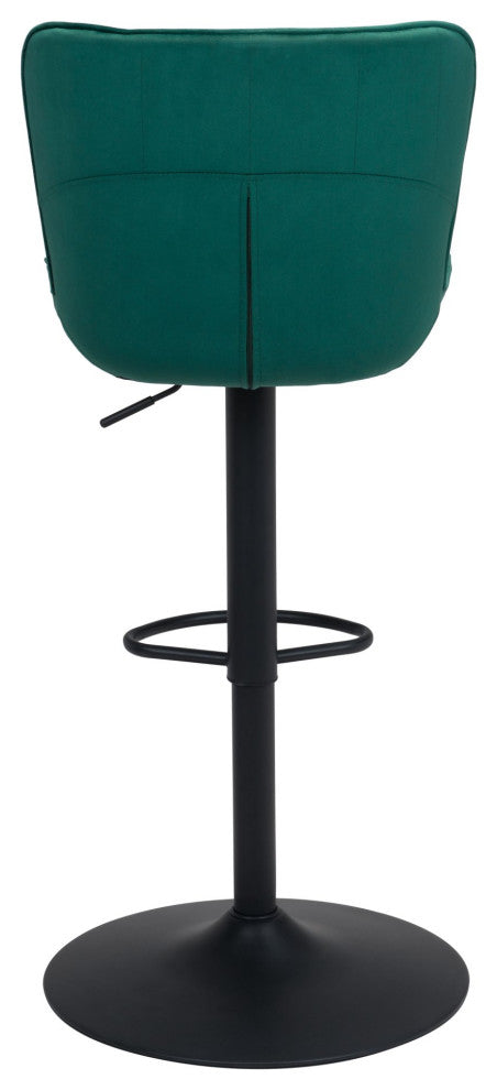 Bar Stool Chair Barstool, Steel Metal, Fabric, Green, Black, Cafe Bistro