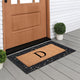 A1HC Rubber & Coir Floral Outdoor Durable Monogram Doormat 18"x30", Black, D