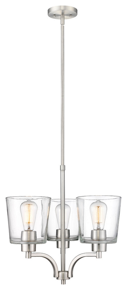 Evalon 3 Light 18" Brushed Nickel Chandelier