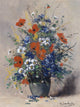 Flowers Daisies Poppies E. Cauchois Tile Mural Kitchen Backsplash, 6"x8", Matte