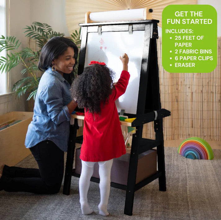 Little Partners Deluxe Learn and Play Art Center, Charcoal With Natural