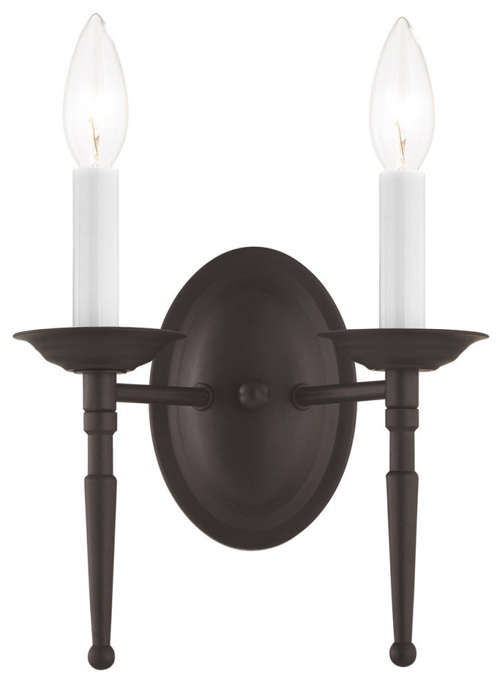 Livex 5122-07 2-Light Bronze Wall Sconce, Bronze