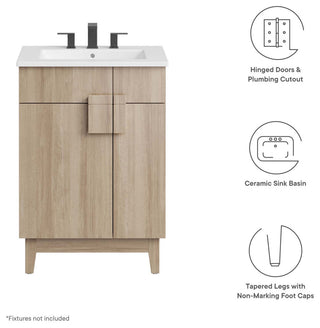 Miles 24" Bathroom Vanity - White Oak
