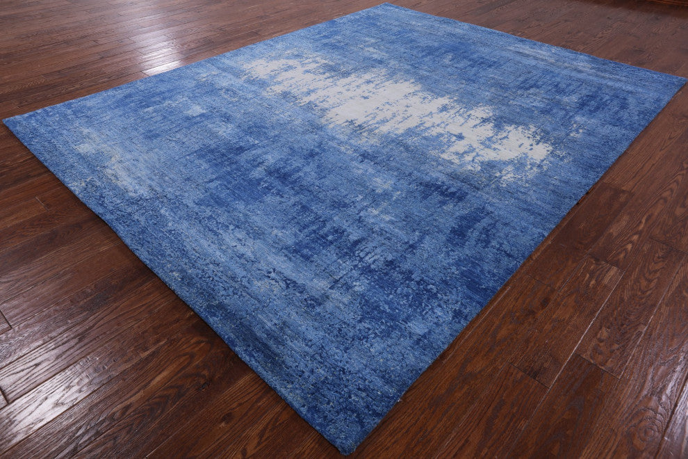 7' 11" X 10' 1" Hand Knotted Modern Wool and Silk Rug Q7147