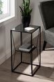 Knight Metal Glass Side Table, Black 12x12x24